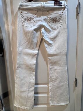 Guess Cream Flare Jeans with Embroidered Back Pockets